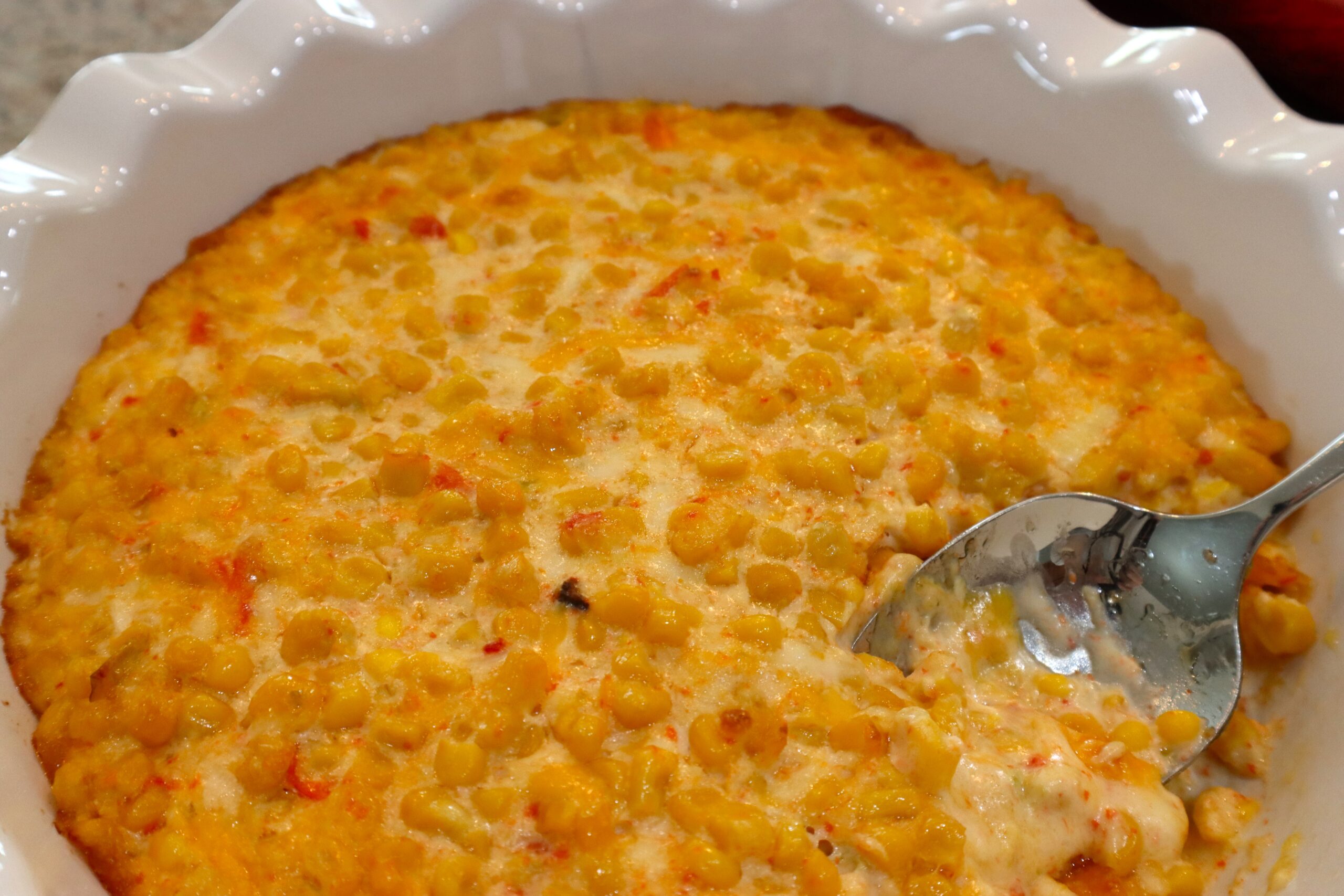 The 4-Ingredient Mexican Corn Dip served hot