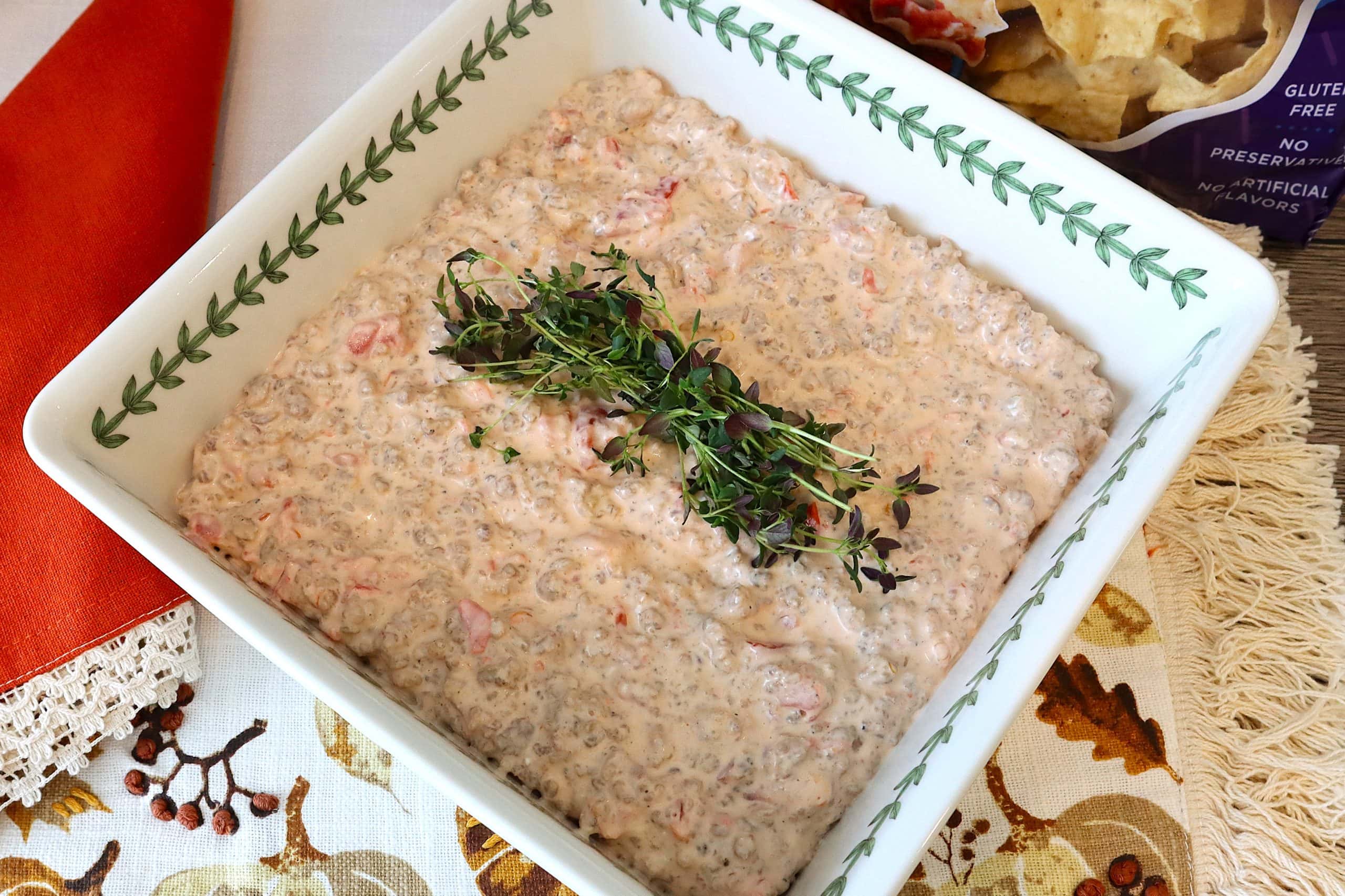 Simply Delicious, Your Easy Go-To Game Day Appetizer! Hot Sausage Dip