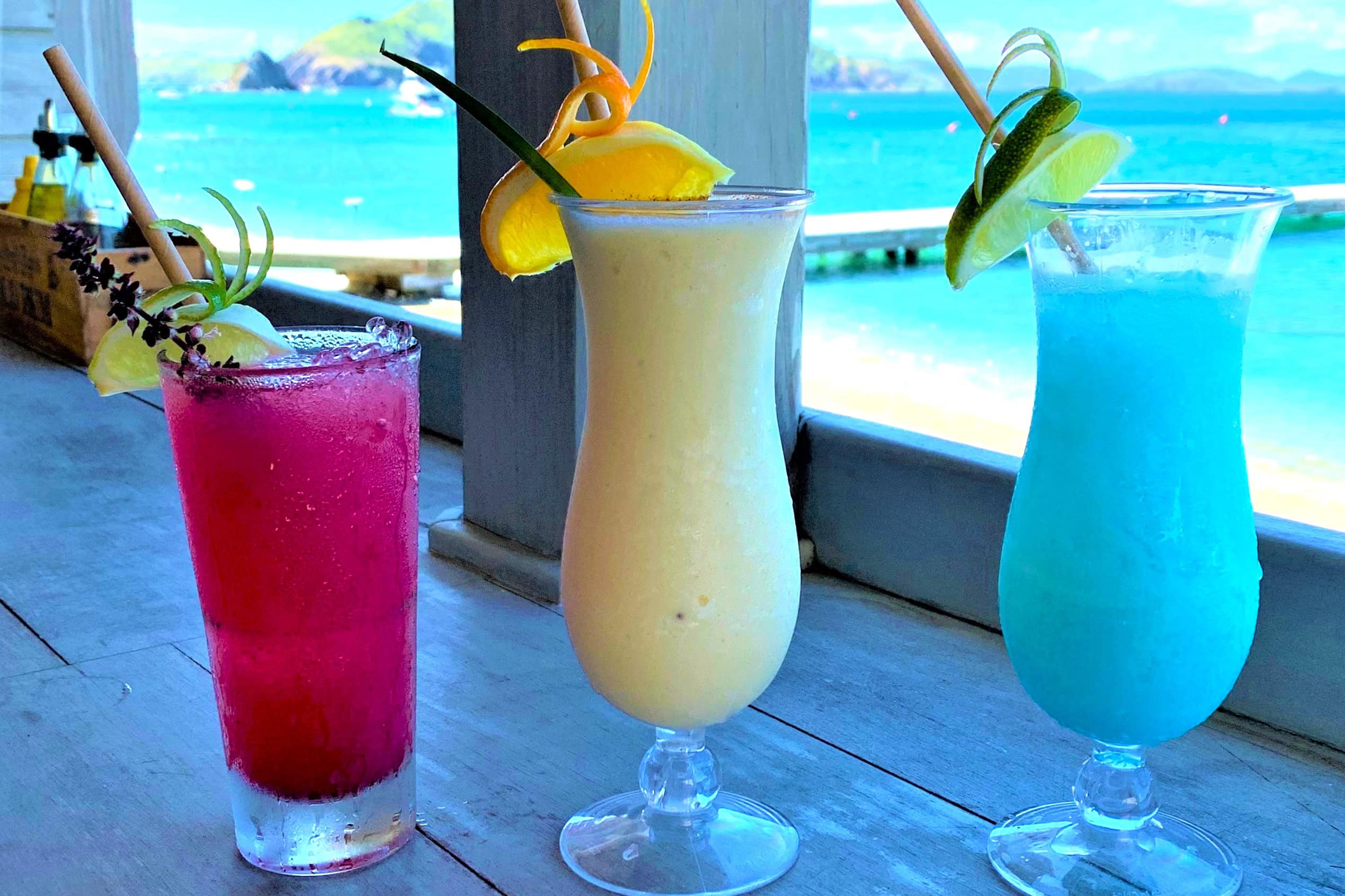 Drinks from the Cooper Island Beach Club, BVI