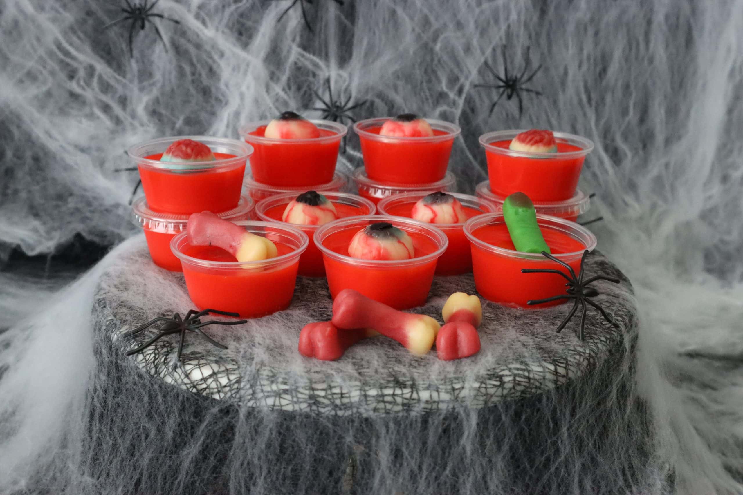 Blood Red Jello Shots with Eyeballs: The Perfect Halloween Party Treat